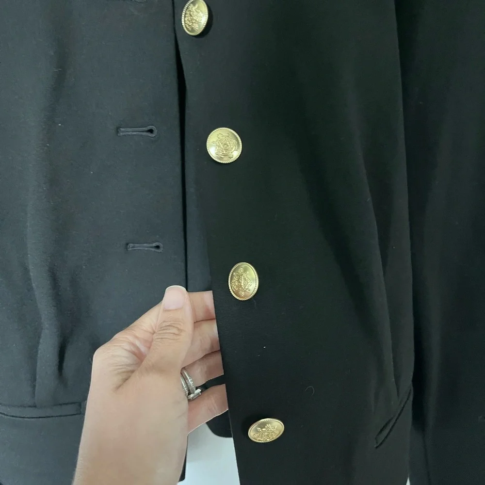 Elegant J. Crew Mario Bellucci timeless black suit luxury fabric jacket